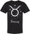 Zodiac Signs Printed T-Shirt | 100% Cotton Astrology Horoscope Monthly Symbols Designs Tee Shirt, Black