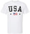 USA Text Printed T-Shirt | United States Flag & Stars Design Patriotic July 4th Tee Shirt, White