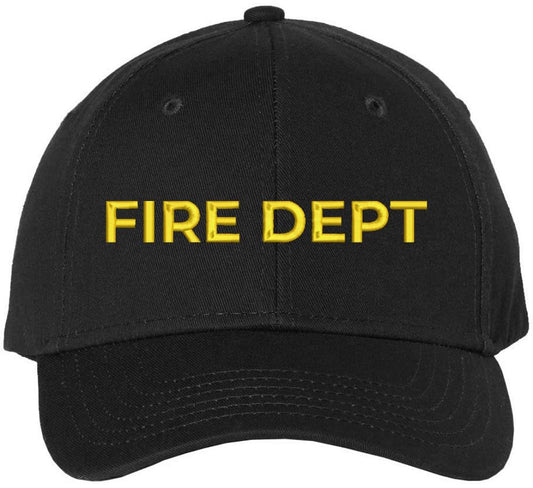 Fire Department Text Embroidered Baseball Cap | Fire Fighters Rescue Professionals Uniform | Structured Hat