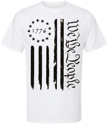 We the People 1776 USA Distressed Flag T-Shirt | US Independence Day July 4th Patriot Freedom Short Sleeve Shirt