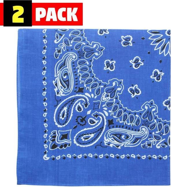 Trainmen Paisley Bandana Head Scarf Do-rag 100% Cotton Bandanna Cover 22" x 22", 2 Pack