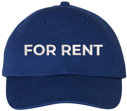 For Rent Sign Embroidered Dad Hat | Adjustable Funny Gift Baseball Cap for Men and Women
