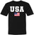 USA Text & Flag T-Shirts | July 4th Patriotic Independence Day Short Sleeve Tee Shirt | MADE IN USA