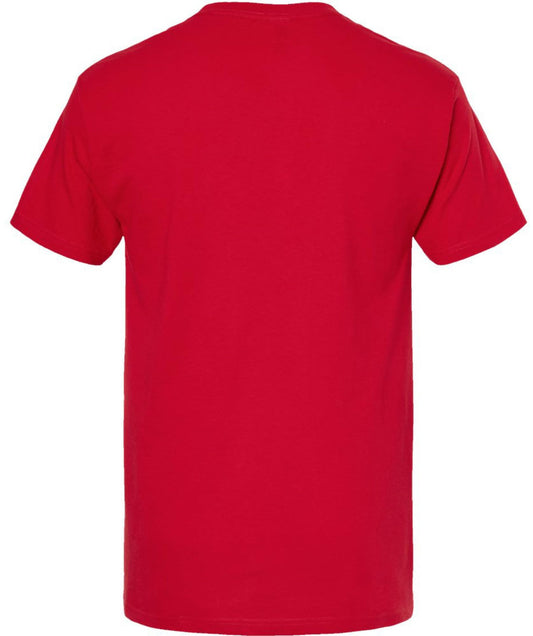 Santa Claus Costume T-Shirt with Faux Belt & Fur Print Fun Christmas Holiday Party Tee Shirt, Red