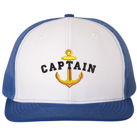 Captain First Mate & Crew Embroidered Trucker Hat - Navy - Mesh Snapback
