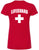 Women's Lifeguard + White Cross T-Shirt | Slim Fit 100% Cotton Life Guard Watch Duty Tee Shirt, Red