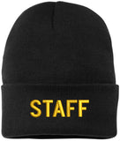 STAFF Beanie Warm Winter Watch Cap Embroidered STAFF Uniform Work Winter Hat