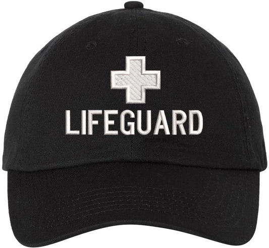 Lifeguard Uniform Dad Hat | Lifeguard Cross Cap Beach Rescue Pool Swimming Watch Safety Embroidered Unstructured Dad Cap