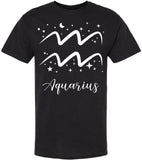 Zodiac Signs Printed T-Shirt | 100% Cotton Astrology Horoscope Monthly Symbols Designs Tee Shirt, Black
