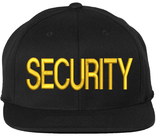 Premium SECURITY Snapback Hat | Large Embroidery Adjustable Flat Bill Cap for Security Officers & Guards