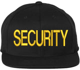 Premium SECURITY Snapback Hat | Large Embroidery Adjustable Flat Bill Cap for Security Officers & Guards