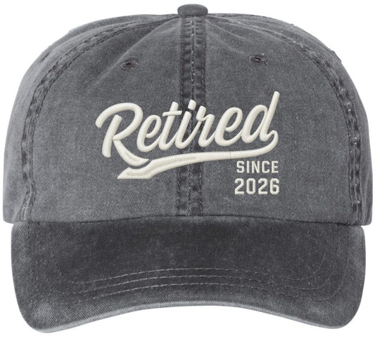 Retired Since 2026 Embroidered Baseball Cap New Retirees Washed Vintage Style Cotton Hat
