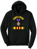 Purple Heart Vietnam Veteran Printed Hoodie USA Military Service Medal Graphic Polycotton Pullover Hooded Sweatshirt