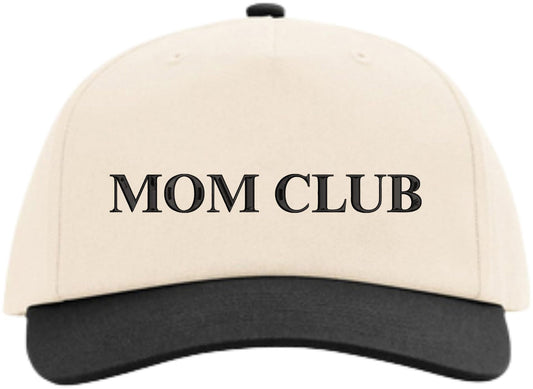 Mom Club Embroidered Baseball Cap Motherhood Theme Two Tone Snapback Adjustable Dad Hat