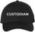 Custodian Embroidered Text Baseball Cap | Cleaning Crew Work Job Maintenance | Structured Hat
