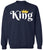 King Crown Printed Sweatshirt Royal Gift Boyfriend Husband Cotton Blend Crewneck Pullover