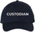 Custodian Embroidered Text Baseball Cap | Cleaning Crew Work Job Maintenance | Structured Hat