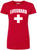 Women's Lifeguard + White Cross T-Shirt | Slim Fit 100% Cotton Life Guard Watch Duty Tee Shirt, Red