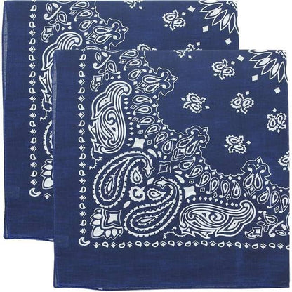Trainmen Paisley Bandana Head Scarf Do-rag 100% Cotton Bandanna Cover 22" x 22", 2 Pack
