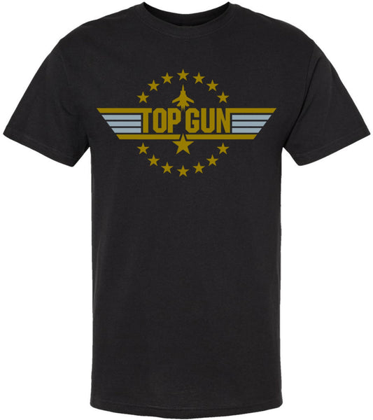 Top Gun Fighter Jet T-Shirt | Retro Logo Aviation Movie Pilots Tee Shirt, 100% Cotton, Short Sleeve for Men & Women