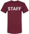 Staff T-Shirt | Printed Work Uniform Crewneck Shirt for Events, Security & Team Staff | Unisex Short Sleeve 100% Cotton Tee