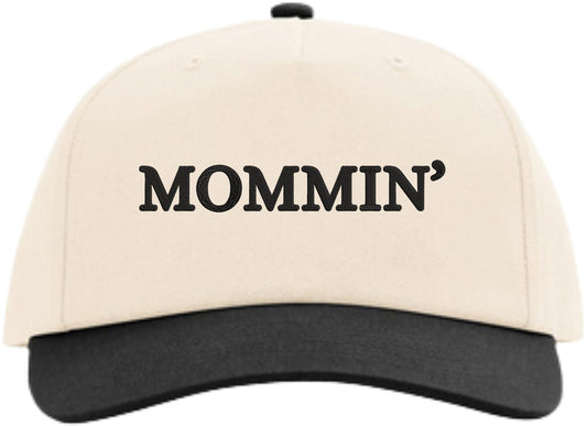 Mommin’ Embroidered Baseball Cap Two Tone Motherhood Life Theme Snap Back Adjustable Dad Hat