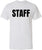 Staff T-Shirt | Printed Work Uniform Crewneck Shirt for Events, Security & Team Staff | Unisex Short Sleeve 100% Cotton Tee