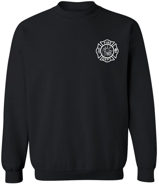 Fire Dept. Fire Rescue Crewneck Sweatshirt | Firefighter Warm Double Side Printed Sweat Shirt