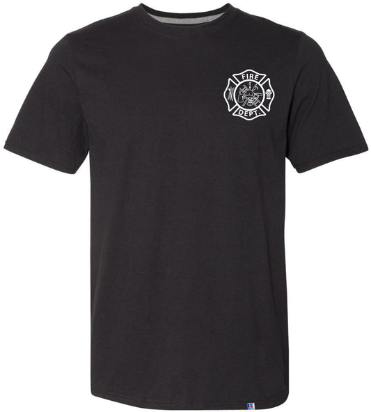 Fire Dept. Fire Rescue Performance T-Shirt | 100% Polyester Firefighter Athletic Double Side Print Tee