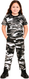 Kids City Camo T-Shirt & Cargo Pants Set -Camouflage Uniform Soldier Outfit Costume for Boys & Girls