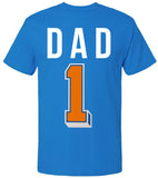 Dad # 1 Fan T-Shirt | Number 1 NY Basketball Fan Tee - Father’s Day, Birthday or Christmas Gift Idea for Dads, Ocean Blue