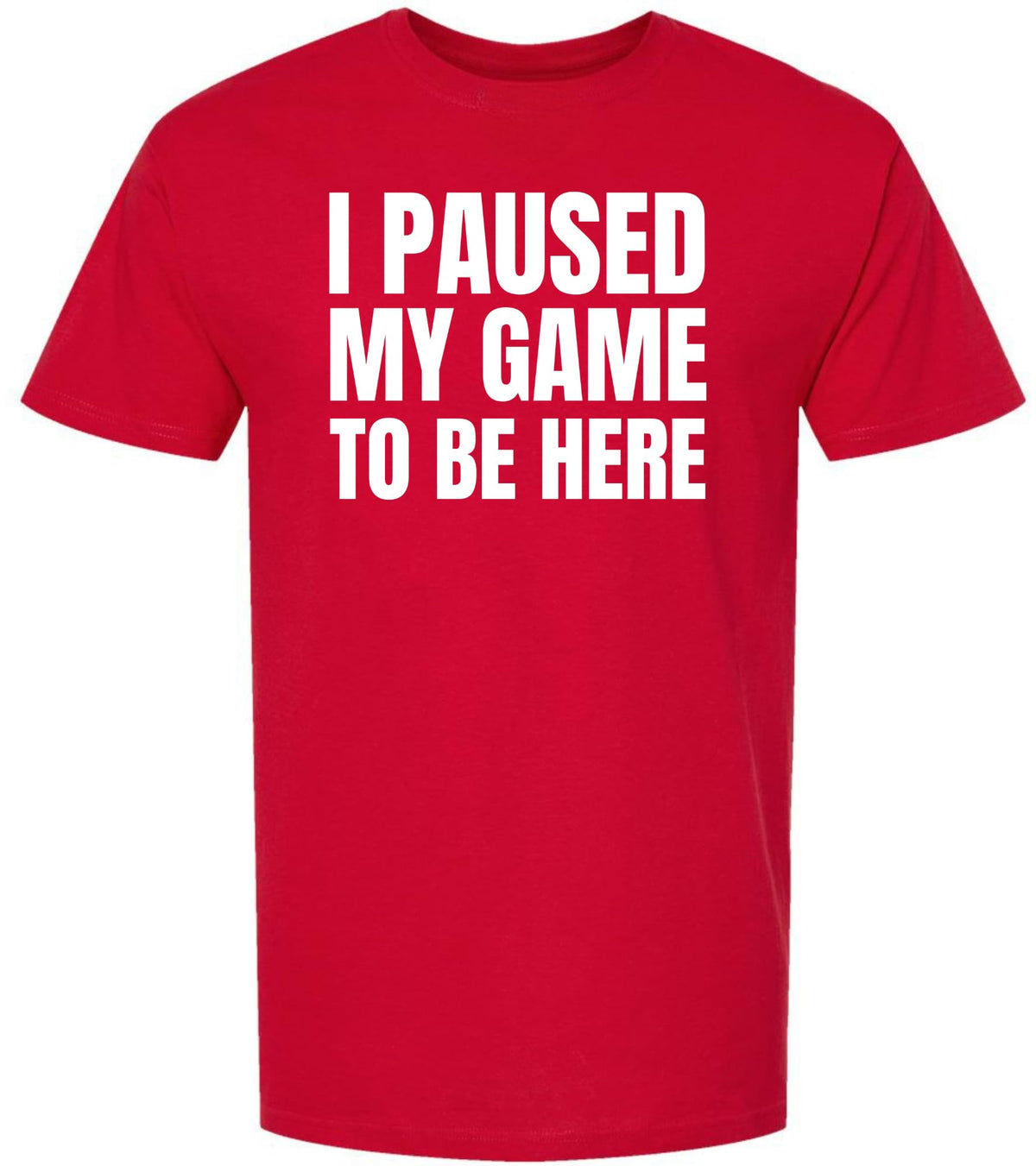 I Paused My Game To Be Here Printed T-Shirt | 100% Cotton Short Sleeve Funny Tee Shirt for Men & Women