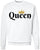 Queen Crown Printed Sweatshirt Royal Gift Valentines Day Girlfriend Cotton Blend Crewneck Pullover