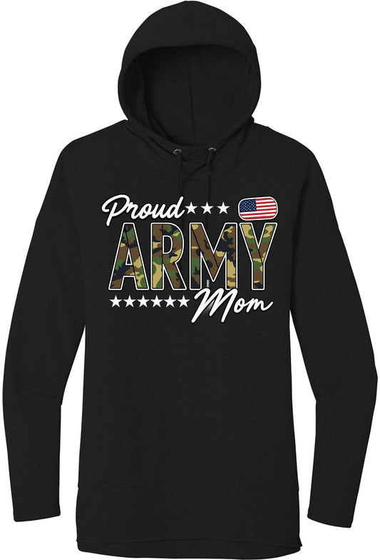 Proud Army Mom Hoodie - Military Camo Graphic Pullover Sweatshirt for Mom & Women