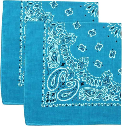 Trainmen Paisley Bandana Head Scarf Do-rag 100% Cotton Bandanna Cover 22" x 22", 2 Pack
