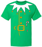 Kids Elf Printed T-Shirt | Holiday Christmas Costume Crewneck Tees | Short Sleeve Fun Party Shirt, Irish Green