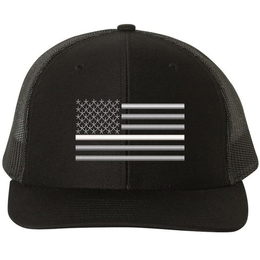 Army Universe Thin White Line USA Flag Snapback Trucker Hat Adjustable Mesh Back Baseball Cap