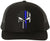 USA Flag Skull Punisher Embroidered Trucker Hat | Thin Blue Line or Thin Red Line American Baseball Cap