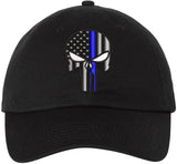 USA Flag Skull Punisher Embroidered Dad Hat American Skull Flag Adjustable Baseball Cap