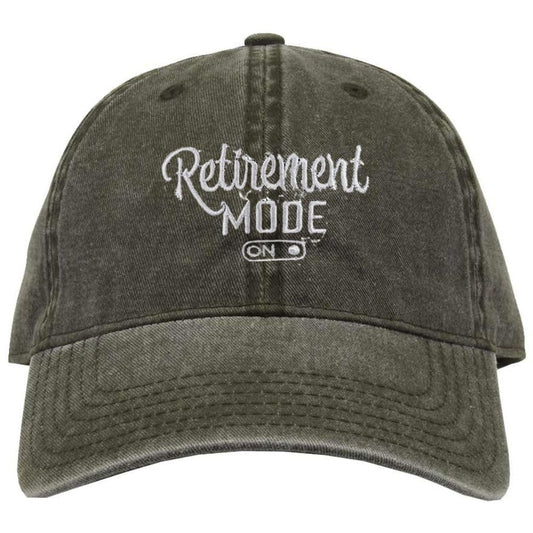 Retirement Mode On Embroidered Dad Hat Vintage Style Unstructured Washed Cotton Retirement Adjustable Cap