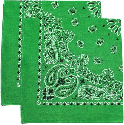 Trainmen Paisley Bandana Head Scarf Do-rag 100% Cotton Bandanna Cover 22" x 22", 2 Pack