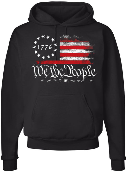 We the People 1776 Distressed US Flag T-Shirt | USA Independence Day Patriotic Short Sleeve Tee