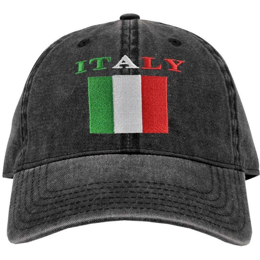 Italy Flag Dad Hat Embroidered Adjustable Italian Flag Unisex Baseball Cap with Buckle Closure