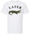 Later Alligator Printed T-Shirt Funny Animal Retro Graphic 100% Cotton Crewneck Tee