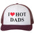 I Heart Hot Dads Embroidered Trucker Hat Funny Gag Love Fathers Day Gift Funny Mesh & Snap Back Cap