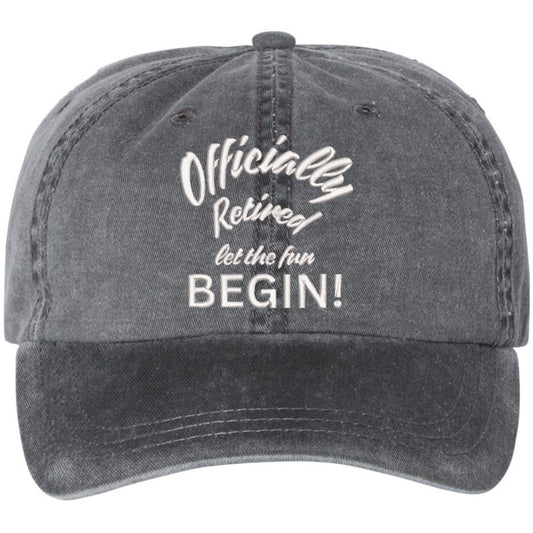 Officially Retired Let The Fun Begin Embroidered Vintage Dad Hat Unstructured Retirement Baseball Cap