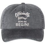 Officially Retired Let The Fun Begin Embroidered Vintage Dad Hat Unstructured Retirement Baseball Cap