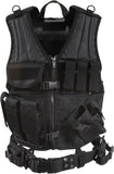 Black - MOLLE Compatible Cross Draw Tactical Vest