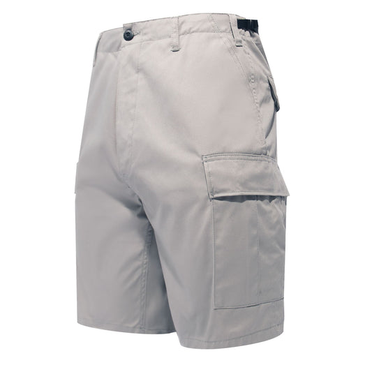 Grey - Tactical Cargo BDU Shorts - Polyester Cotton Twill - Button Fly