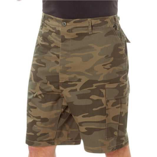 Coyote Camo - Tactical Cargo BDU Shorts - Polyester Cotton Twill - Button Fly